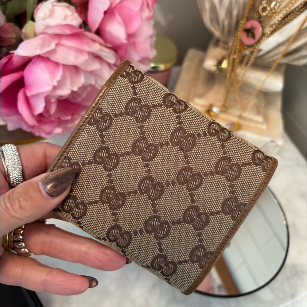 Gucci Bamboo Canvas Compact Wallet - Brown Monogram - Picture 5 of 16